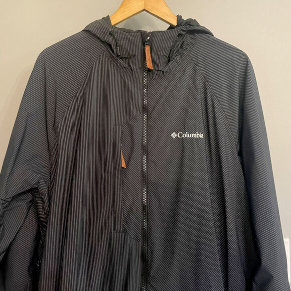 Columbia Interchange Jacket Omni-Heat Pinstriped Hooded Mens L - Picture 2 of 10